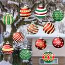 BBTO 12 Pcs Christmas Candy Yard Hanging Ornaments Outdoor 8 x 8 Inch Hanging Candy Cane Yard Decorations Christmas Peppermint Candies Lawn Ornaments for Outdoor Xmas Party Decorations(Classic Style)