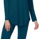WiWi Women's Pajamas Set Super Soft Lounge Set Viscose from Bamboo Sleepwear Cooling Long Sleeve Top Leggings Pjs S-XXL (Peacock Blue)