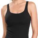 HeyNuts Zeal Bras Longline Ribbed Medium Support Sports Bras, Crisscross Back Tank Tops with Removable Pads B-D Cups (Small)