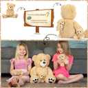 MorisMos Giant Teddy Bear Stuffed Animals,28'' Mommy Stuffed Bear with 3 Babies Inside Belly,4 Packs Bulk Teddy Plush Toys for Kids Girl Boy Birthday Baby Shower Mother's Day,Brown
