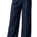 Willit Women's Linen Pants Wide Leg Work Dress Pants Casual Slacks Business Pants with Pockets,29" Inseam, X-Large, Navy Blue-update