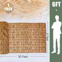 Barydat 1 Pcs 4 x 30 ft Reed Fence Roll, 85% Shade Bamboo Privacy Screen, Natural Decorative Reed Fencing for Outdoor Garden Backyard Patio Balcony