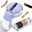 Embossing Label Maker Machine with Tapes, Retro Embossed Label Maker, Old School Embosser Labeler with 5 Rolls 3D Embossing Label Waterproof for Office Home Organization - Purple