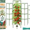 ZeeDix 4 Pack Heavy Duty Tomato Cages 65 Inch, Large Tall Plant Support Stakes for Climbing Plants Heavy Vegetables, Adjustable Tomato Trellis for Pots & Outdoor Raised Garden Beds
