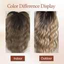14inch Hair Toppers for Women with Thinning Hair Short Curly Toppers Hair Pieces for Women Synthetic Clip In for Women's Wiglets Large Base Dark Blonde with Dark Root
