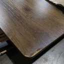 Dog Crate Furniture with Cushion, Wooden Kennel Table with Double Doors, Indoor Dog House, Large Size, 38.5" L, Rustic Brown