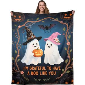 Fleure Esme Gothic Blanket Boo Gifts for Women Men Horror Ghost Blanket for Him Her Boo Basket Stuffers for Girls Couple Girlfriend from Boyfriend Throw Blanket Anniversary Birthday Christmas