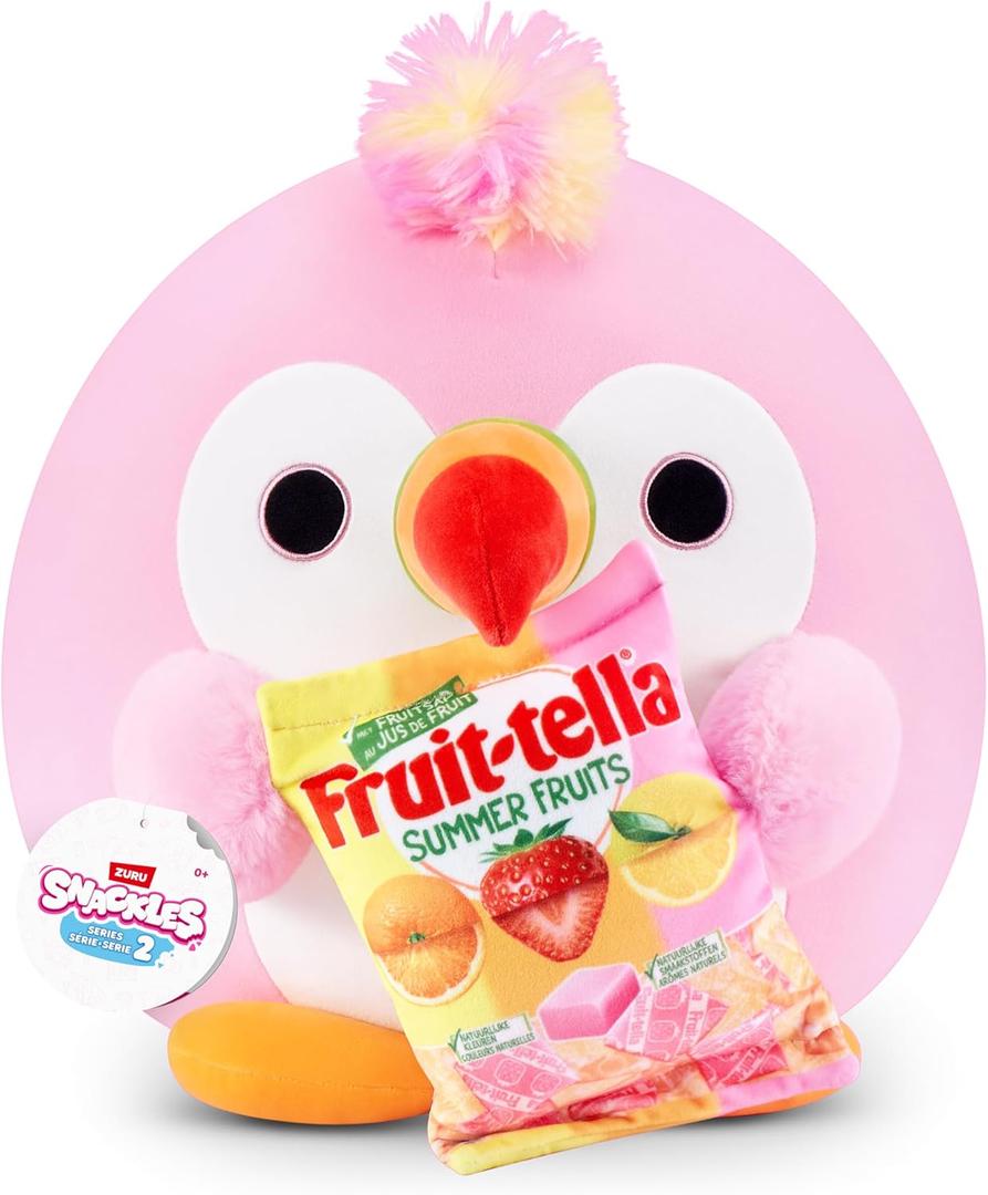 Snackles Series 2 16-inch Snackle by ZURU Cuddly Squishy Comfort 16-inch Plush with Licensed Snack Brand Accessory (Tucan& Fruit-tella)