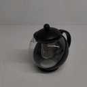 Primula Half Moon Teapot with Removable Infuser, Glass Tea Maker with Reusable Fine Mesh Stainless Steel Filter, Dishwasher Safe, 40-Ounce, Black