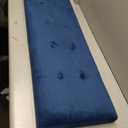 ALASDO 43 Inch Folding Storage Ottoman Bench with Hidden Storage, Velvet Storage Ottoman Foot Rest Stool, End of Bed Bench for Bedroom, Living Room, Entryway and Closet, Navy Blue, 15"D x 43"W x 15"H