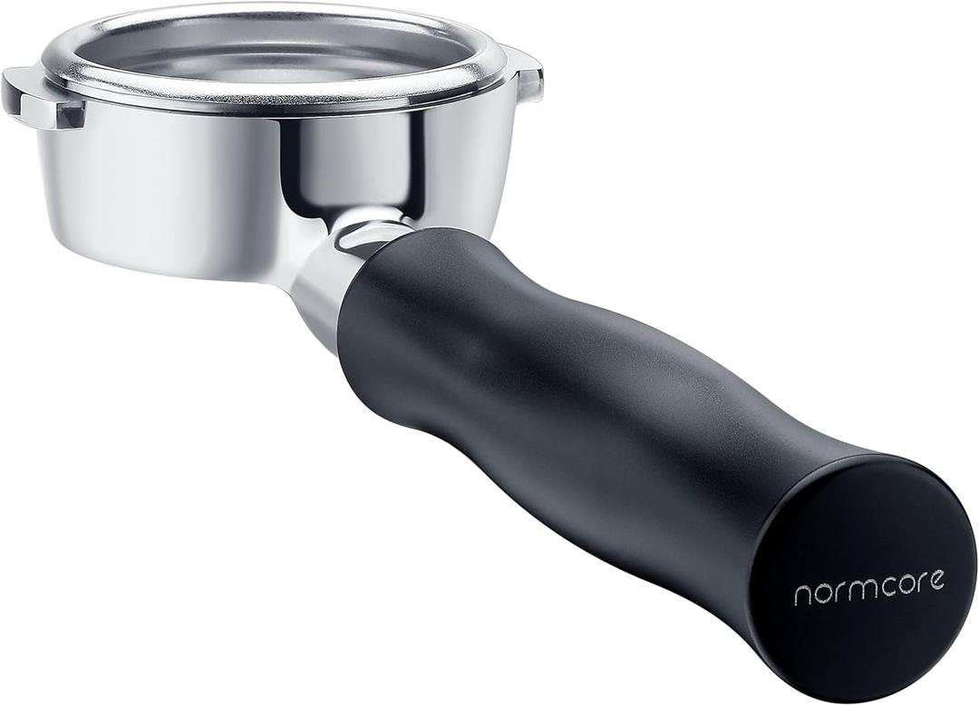 Normcore 58mm Bottomless Portafilter, Naked Portafilter Fits E61, Flair 58, ECM, Rocket, Sanremo, Synesso, Slayer, VBM, Included 18g Basket, Black