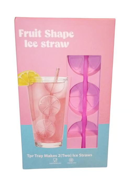 Fruit Shape Ice Straw Mold 3 Packs