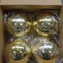 4 Pcs Extra Large Retro Mercury Christmas Balls Ornaments 8'' Oversized Giant Hanging Shatterproof Electroplated Ball Christmas Tree Ornaments for Xmas Party Outdoor Decor(Golden)