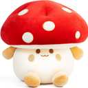 Nuokin Mushroom Plush Toys 12 inch Cute Stuffed Mushroom Pillow Stuffed Toy Birthday Present Home Decor Halloween for Kids (Red)