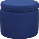 Footstool Foot Stool Removable Lid Storage,Fabric Upholstered Footstool,Footrest Shoe Bench,for Bedroom and Living Room Hallway Shoe Bench-Dark Blue 30x32cm Home Decor S 