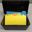 H4D Index Card Holder 4x6 Inches with 25 Plastic Dividers, Black