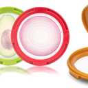 4Pcs Onion Storage Avocado Saver Holder, Lemons Garlic Tomato Peper Fruit Vegetable Container for Fridge (4PCS: Red+Yellow+Brown+Green)