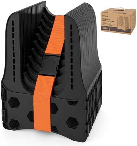Kohree RV Sewer Hose Support 15 FT, Heavy-Duty Camper Sewer Support, Adjustable RV Sewer Hose Holder, Easy to Set Up, Help Dumping Quickly and Securely, RV Septic Hose Support with Carrying Strap