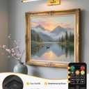 Picture Lights for Wall Battery Operated, Rechargeable Light for Pictures with Remote & Timer, Gold Art Light for Paintings 24 Inch Wireless Dimmable Cordless Gallery Frame Lights with 3CCT