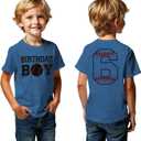 SOFEON Birthday Boy Shirts Boys Baseball T-Shirt 6th 7th 8th 9th 10th Birthday Party Tees Kids Baseball Fan Outfit B-Day Tops