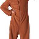 Kids Monkey Onesie Pajamas - Flannel Hooded Animal Jumpsuit Sleepwear for Boys Girls, Halloween Costume & Cosplay (4-6 T)