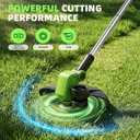 21V Weed Wacker Cordless & Lawn Edger, 9000RPM Electric Weed Eater with 2x2.0Ah Battery, 12" Auto Line Feed String Trimmer with 8 Pcs Spools, Lightweight Edger Lawn Tool for Yard, Green