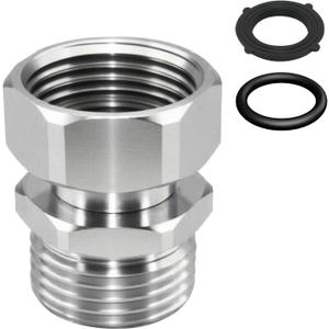 Garden Outdoor Hose Swivel Adapter, 3/4 GHT Male and Female, Water Pipe Connectors with Washer