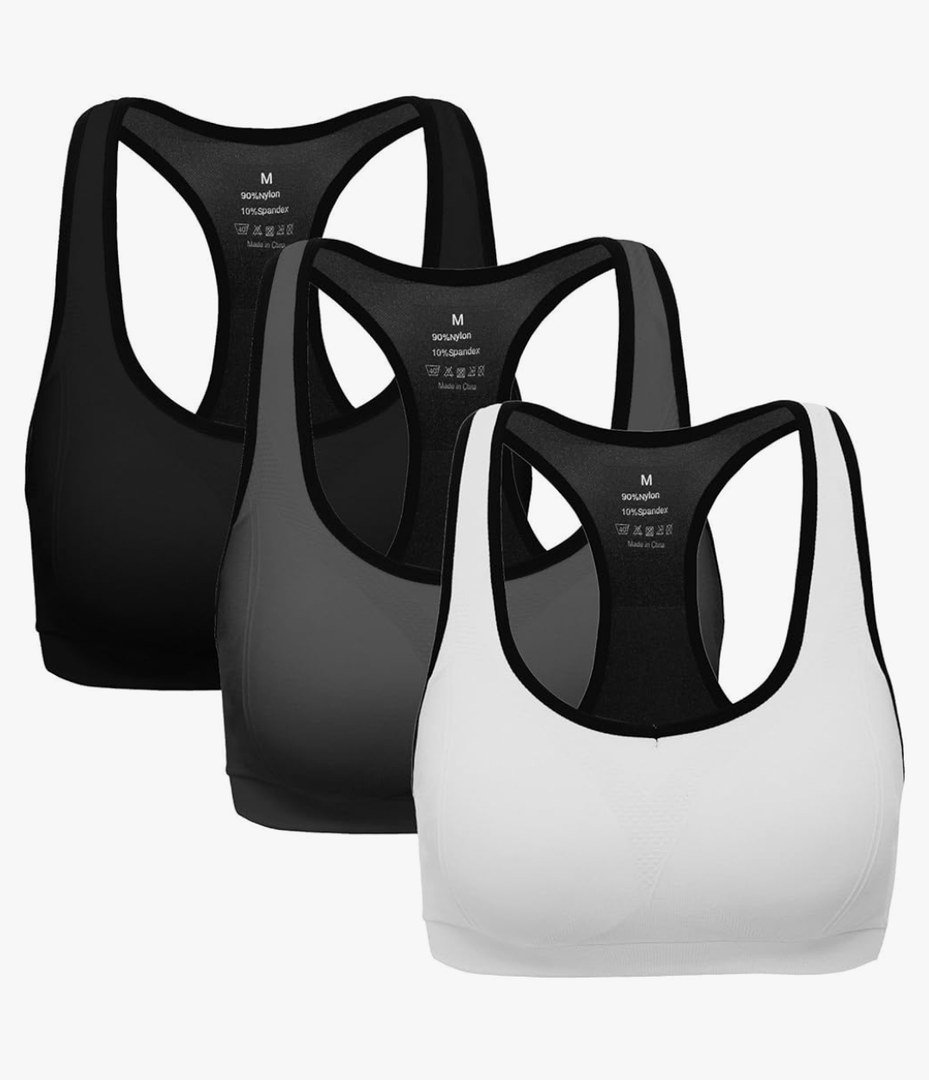 MIRITY Women Racerback Sports Bras - High Impact Workout Gym Activewear Bra, Size L