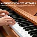 MOSEN Digital Piano, 88 Key Weighted Keyboard, Progressive Hammer Action, Electric Piano for Beginner, 128 Voices, 3-Pedal, Music Stand, Recording, USB-MIDI MP3 Connecting, MDP-88N, Wood Brown