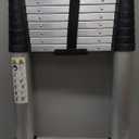 Telescoping Ladders 16.5 FT Aluminum Ladder - One-Button Retraction Collapsible Extension Ladder for Home,RV,Attic & Loft, Lasts 330 LBS with 2 Triangle Stabilizers and 2 Detachable Hooks