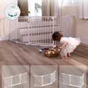 Babelio Baby Gate Extra Wide, Auto Close Dog Gate Pet Gate for House Stairs Doorways Fireplace (White, 72" Wide Gate - 3 Panels)