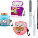 Cute Case for Airpods 3 Case 3-Pack, 3D Cartoon Kawaii Silicone Case for Airpods 3rd Generation Case Funny Food Design with Cleaner Kit/Keychain/Lanyard (Sport Water+Purple Potato+Bubble Gum)