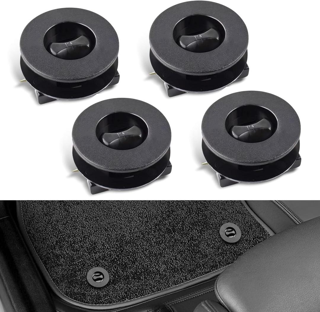 4 PCS Car Carpet Fixing Clips, Plastic Non-Slip Floor Mat Buckle, Interior Floor Mat Safety Non-Slip Fasteners Accessories, Universal for Cars Portable Fixing Device (Black)