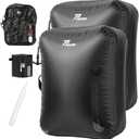 Vacuum Bags for Travel with Wireless Pump, 180 Open Zipper, IP67 Waterproof, Reusable Space Saver Compression Bags for Backpack, Suitcase, Home Storage(2 Pack + Pump) (Medium)