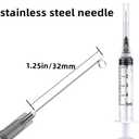 100 Pack 5ml 22Ga Plastic Syringe with Measurement for Scientific Labs and Industrial Dispensing, Disposable Individually Wrapped (100, 5ml-22Ga)
