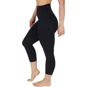 Yogalicious High Waist Squat Proof Yoga Capri Leggings with Side Pockets for Women (X-Small)