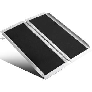 4FT Portable Wheelchair Ramp Anti-Slip Aluminum Folding Portable Ramp 800LBS Capacity Folding Non-Slip Aluminum Handicap Ramp, for Home Steps, Stairs, Doorways, Car, Curbs(4FT Using Height 3-9inch)