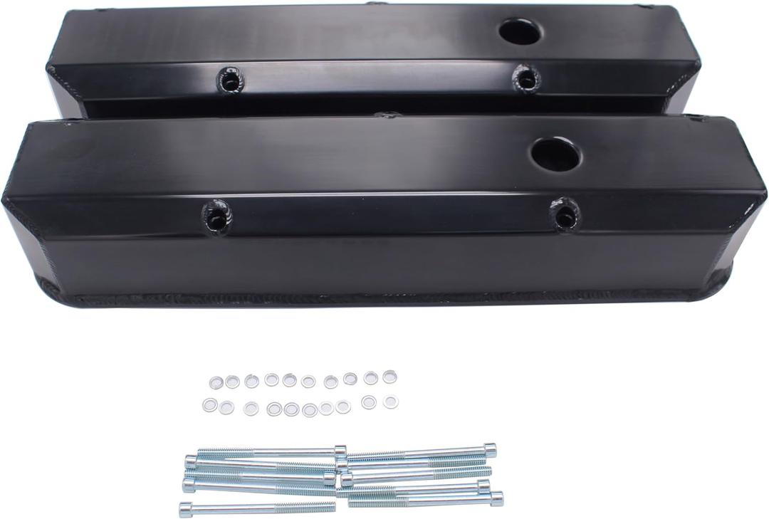 Black Aluminum Tall Valve Covers Fits for Small Block Plymouth 318 340 360