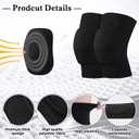 Eurzom 3 Pairs Dance Knee Pads Women Protective Non-Slip Knee Pads for Yoga Cheerleading Pole Floor Dance Volleyball (M, Black)