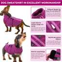 Queenmore Small Dog Sweaters, Soft Fleece Vest Pullover Dog Jacket with Leash Hole, Warm Winter Dogs Clothes Cold Weather Doggy Dachshund Sweater for Small Dogs Cats Boy or Girl (Cationic Berry, XS)