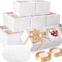 KPOSIYA 40pcs 8x8x5 inches Cake Boxes with Cake Boards20 Boxes & 20 Boards, White 8 inch Cake Boxes with Window,Cajas Pasteles Square Cardboard Cake Containers for Christmas Thanksgiving
