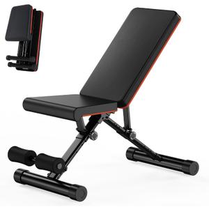 Adjustable Weight Bench, Workout Bench 795 lbs Capacity with 72 Multi-Position Settings, Foldable Incline Decline Flat Exercise Bench for Bench Press, Sit Up, and Strength Training (Obsidian Black)