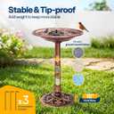 VIVOHOME Bird Bath with Solar Fountain for Outside, Polyresin Pedestal Bird Baths with Solar Powered Pump for Outdoor, Garden, Weather-Resistant Birdbaths with 20" Bowl, Bronze