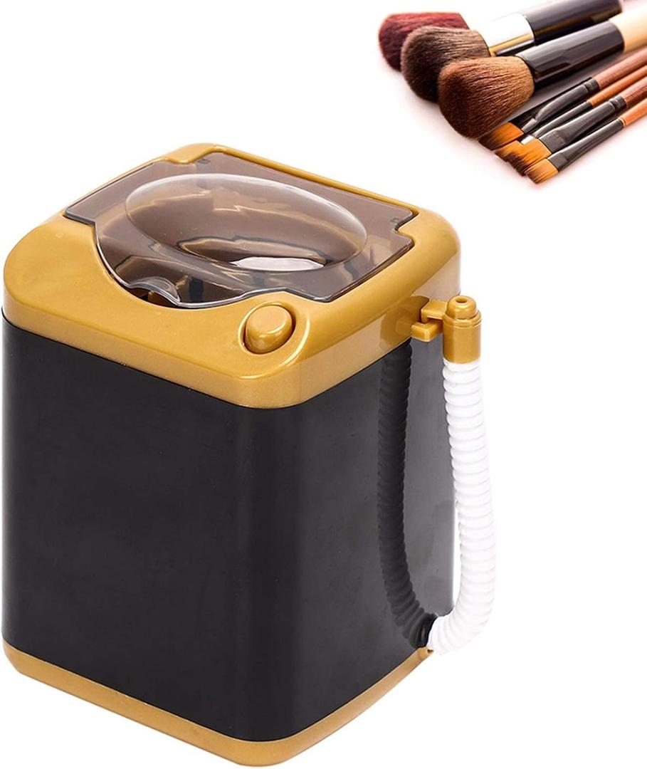 Generic Makeup Washing Machine, Electric Mini Brush Sponge Puff Cleaner, Automatic Cosmetic Tool Cleansing Machine, Gold