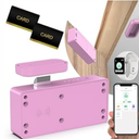 Eseesmart Smart Cabinet Lock, Hidden RFID Keyless Electronic Bluetooth Drawer Locks, Baby Proofing Child Safety Cabinet Locks for Liquor Cabinet Locker Drawer Cupboard Desk Dresser Adults (Pink)
