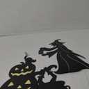 Aesto Halloween Yard Signs Outdoor Decorations, 3 Pack Witch and Pumpkin Shaped Metal Lawn Signs Waterproof Glow in The Dark for Garden, Walkway, Patio, Porch Outside Decor