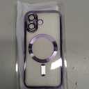 Misea Magnetic for iPhone 17 Case Compatible with MagSafe [Never Yellowing] [Military Grade Drop Protection] Full Camera Lens Protector Plating Soft Clear Phone Case for Women, Lavender Purple