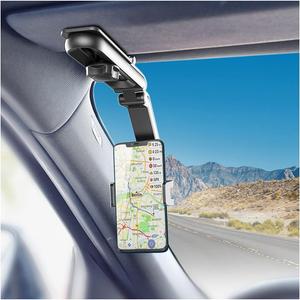 Cell Phone Holder for Car, Car Cellphone Mount Clip, 360°Rotatable Phone Holder for Car Sun Visor, Universal for iPhone 13/12 Pro, Pro Max, XS, Samsung, More Devices, Car Accessories (Black)