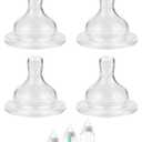 Silicone Nipple for Philips Avent Anti-Colic Baby Bottles, Flow 3, 3m+, Fast Flow, 4 Count