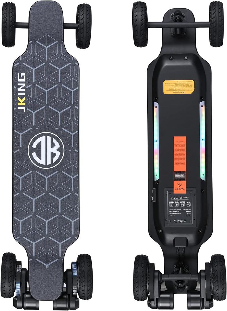 JKING Electric Skateboard Electric Longboard with Remote Control Skateboard,1800W Dual Brushless Motor,24 MPH Top Speed18.6 Miles Range,4 Speed AdjustmentMax Load 330 Lbs,6 Months